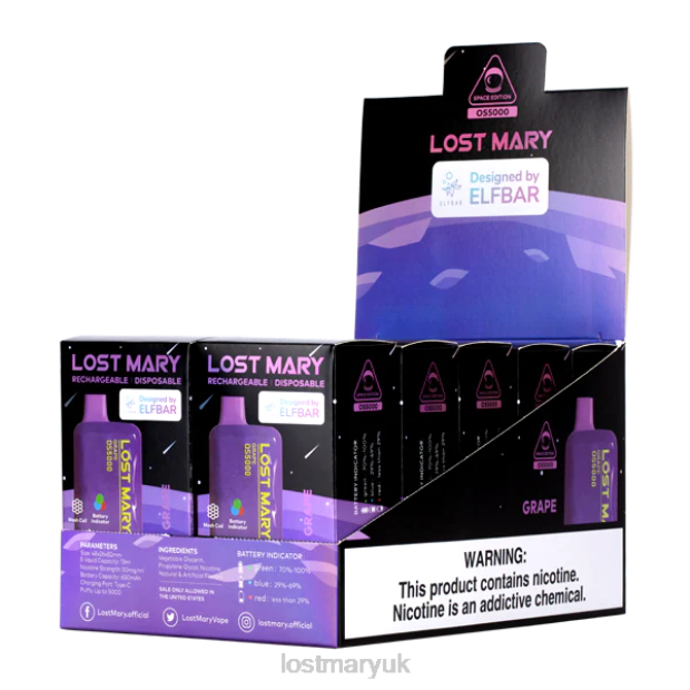 Grape Lost Mary Vape Juice UK - LOST MARY OS5000 THZJ34 - Click Image to Close