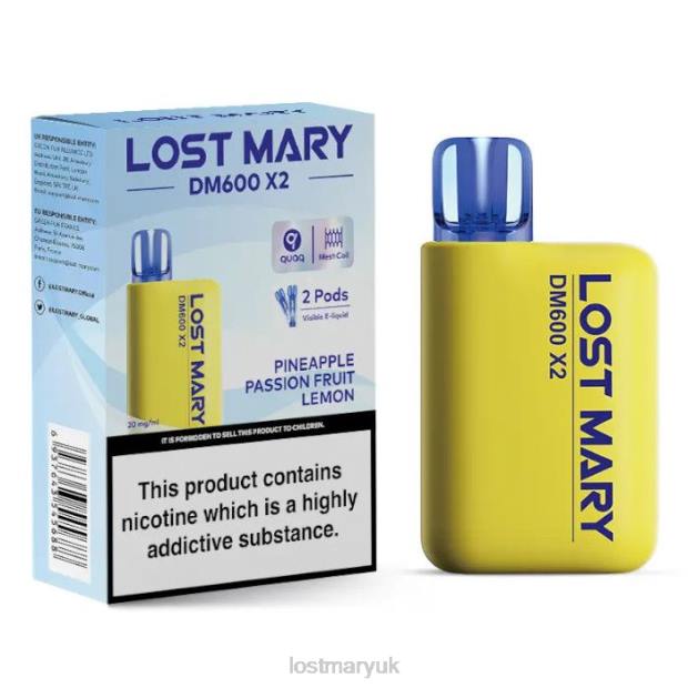 Pineapple Passion Fruit Lemon Lost Mary Sale UK - LOST MARY DM600 X2 Disposable Vape THZJ197 - Click Image to Close
