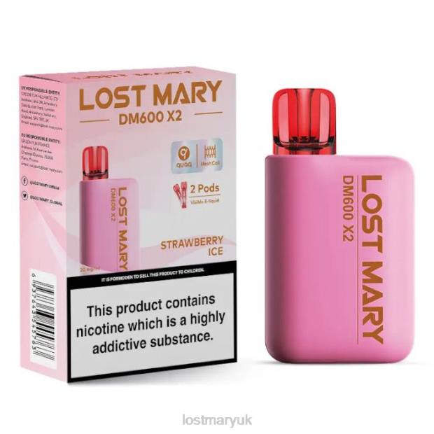 Strawberry Ice Lost Mary UK - LOST MARY DM600 X2 Disposable Vape THZJ205 - Click Image to Close