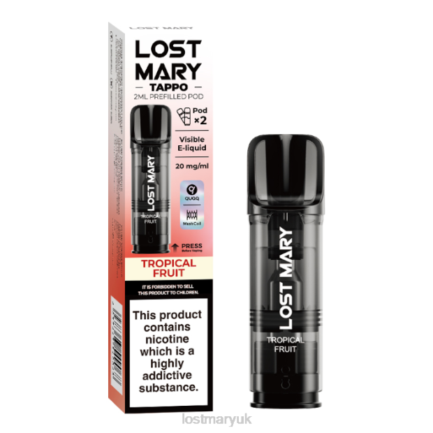 Tropical Fruit Lost Mary Flavours UK - LOST MARY Tappo Prefilled Pods - 20mg - 2PK THZJ182 - Click Image to Close