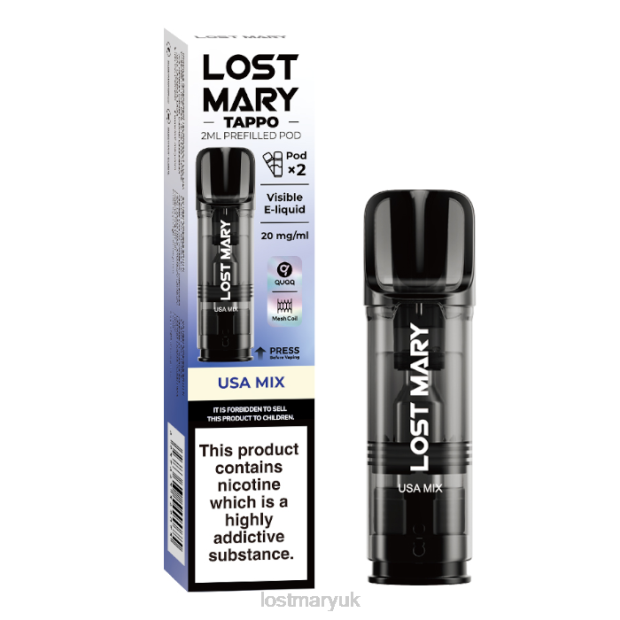 Usa Mix Lost Mary Vape Juice UK - LOST MARY Tappo Prefilled Pods - 20mg - 2PK THZJ184 - Click Image to Close