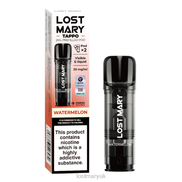 Watermelon Lost Mary Sale UK - LOST MARY Tappo Prefilled Pods - 20mg - 2PK THZJ177 - Click Image to Close